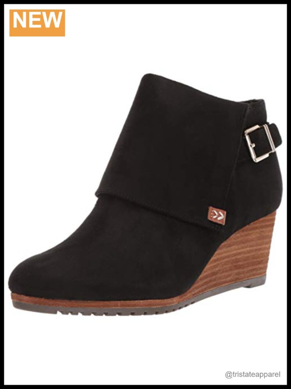 Womens Ankle Wedge Bootie Microfiber Side Zip Buckle Dress Boot